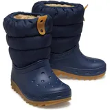Crocs Classic Neo Puff Boot K Stiefel, Navy/Gum, 32/33 EU