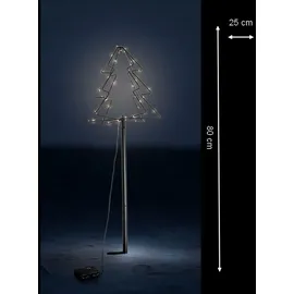 LINDER EXCLUSIV LEX 3D Baum aus Metall mit 52 LEDs warmweiß, mit Erdspieß+Timer LK086