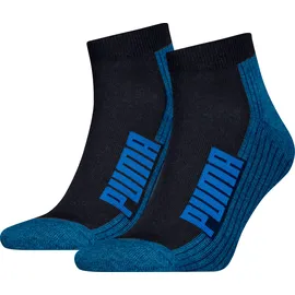Puma BWT Cushioned Quarter Socken 2er Pack Blau/Grau 35-38