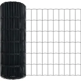 vidaXL Eurozaun 0,8 x 10 m Grau/Eisen