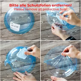 HMF 46720 Halbkugel aus Acryl mit Krempe, DIY Acrylhaube, Ø 20 cm Transparent