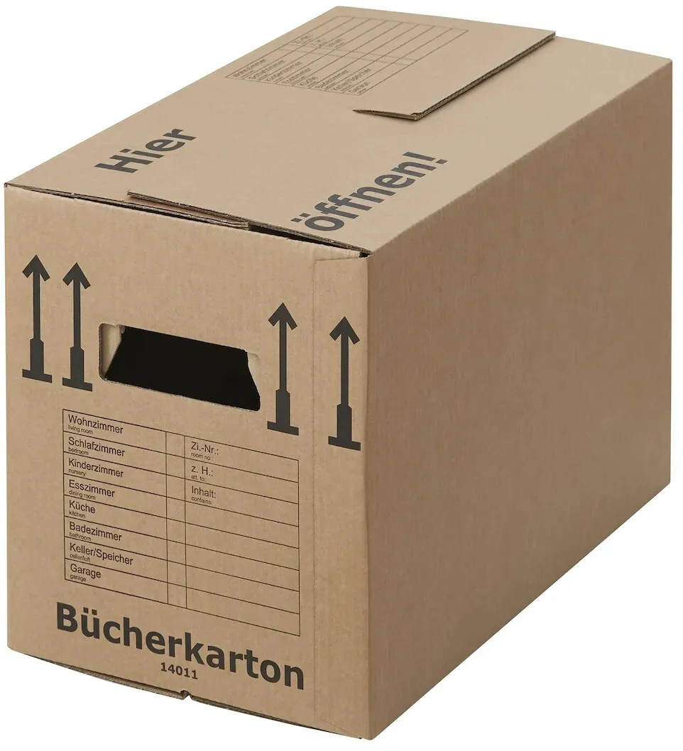 BB-Verpackungen GmbH 10 x Bücherkarton Profi 40 kg Traglast stabiler Umzugskarton Bücherkiste Umzug 2-wellige Movebox BB-Verpackungen