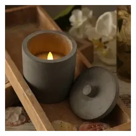 MARELIDA LED Kerzen im Topf 10 cm grau 3 St.