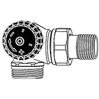 HEIMEIER Thermostat-Ventilunterteil 2343-02.000 G 3/4 AGxR 1/2, Winkeleck, Rotguss,