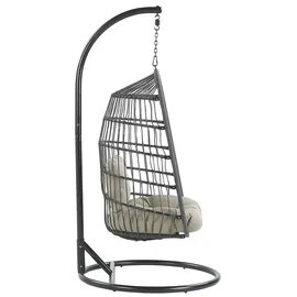 Beliani Hängesessel schwarz Grau 102x102x199