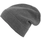 Zwillingsherz Kaschmir-Beanie in Grau