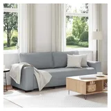 vidaXL Couch Polyester 3-Sitzer Grau