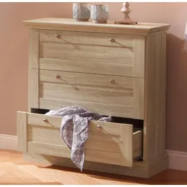 OTTO home Schubkastenkommode 75 x 80 x 35 cm Braun / Weiß