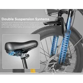 SMARTAI SAMEBIKE E Bike Elektrofahrrad 20" Fat Tire E-Fahrrad klapprad 36V/12Ah Akku,Off-Road Trekking Mountainbike City EBike Herren Damen(CY20) (White)