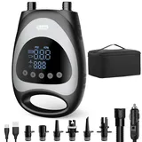 Dr.meter 2026 Upgrade SUP Pumpe Akku 20 PSI, Wiederaufladbare SUP Pumpe Elektrisch Tragbar mit Auto-Off, Inflation & Deflation, 2 LED-Lichtern für SUP-Boards, Boote, Kajak, Kitesurf