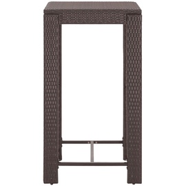 vidaXL 3-tlg. Gartenbar-Set mit Kissen Poly Rattan Braun