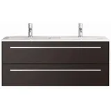 Sieper I Waschtischunterschrank 120 x 50 cm mit Doppelwaschtisch, Libato Badmöbel, Badezimmerunterschrank I Anthrazit