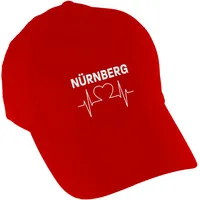 Multifanshop Baseballcap - Nürnberg - Herzschlag - Druck weiß