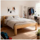 TUGA-Holztech Massivholzbett Pfostenbett Massivholzbett "Daybett" 100 x 200 cm 48 cm Holzbett Bett, Breite 80 90 100 120 140 160 180 200 Länge 190 200 210 220 H=38/48/58 100 cm x 200 cm x 48 cm