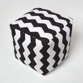 Homescapes Sitzwürfel Textil 40 x 40 x 40 cm Schwarz