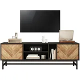 Okwish TV-Lowboard 150x55x38 cm Schwarz Holz