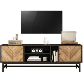 Okwish TV-Lowboard 150x55x38 cm Schwarz Holz