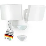 Oktaplex lighting Oktaplex Außenstrahler mit Bewegungsmelder Warmweiß Außenwandleuchte Schwenkbar IP65 Weiß