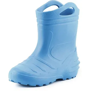 Ladeheid federleichte Regenschuhe Kinder mit Griffen KL051 Gummistiefel mit herausnehmbares Innenfutter blau 31 EU