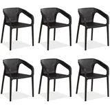 Homestyle4u Gartenstuhl 6er Set, in Schwarz 2684,