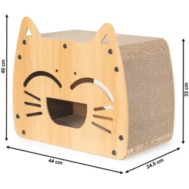 Coil Kratztonne, Katzenhöhle, Katzenkratzbaum, Katzenbett, Katzenliege, Umweltfreundliches Bett, Kratzpappe, MDF, Höhe: 40 cm