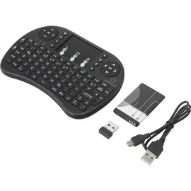 Renkforce RF-MWK-100 Funk Tastatur Deutsch, QWERTZ Schwarz Integriertes Touchpad