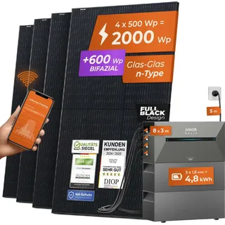 2000 W / 500 W inkl. 4,8 kWh Anker Solix 2 Pro Speicher