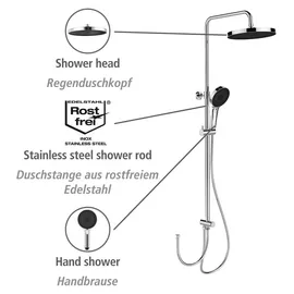 Wenko Duschsystem Softwater Chrom 75-120 cm