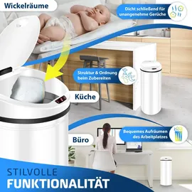 Kesser Automatik Sensor Mülleimer 30 l Silber