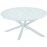 vente-unique Gartentisch Ø 150-200 x 75 cm Weiß