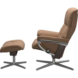 Stressless Stressless® Relaxsessel »Mayfair« Set, Relaxsessel mit Hocker, mit Hocker, mit Cross Base, Größe S, M & L, Holzakzent Wenge braun