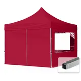 TOOLPORT Faltpavillon Economy 3 x 3 m inkl. 4 Seitenteile rot 59014
