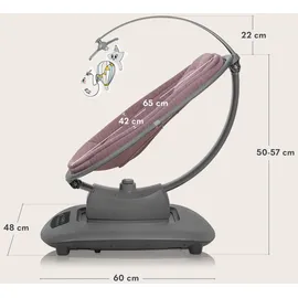 lionelo BLOSSOM Elektrische Babywippe bis zu 9 kg Babyliege Verstellbare Rückenlehne Natürliches Schaukeln 5 Geschwindigkeiten Ergonomischer Sitz Bluetooth-Fernbedienung, 5 Melodien