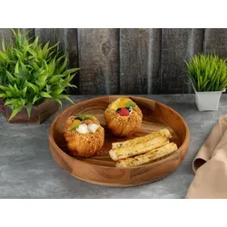 Amagohome Holzschale Deko Schale Obstschale Holz ø30cm lebensmittelecht Akazie massiv