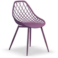 designimpex Esszimmerstuhl 2er Set Design Lugo Esszimmerstuhl Gartenstuhl Outdoor Stuhl Stühle lila