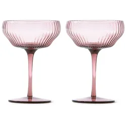 Pols Potten - Pum Coupe Glas, dunkelviolett (2er-Set)