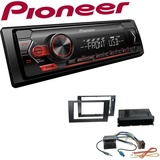 Pioneer 1-DIN Autoradio USB AUX Android Set für Seat Exeo schwarz ohne Canbus