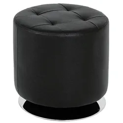 HAKU Möbel Hocker 30580 schwarz Kunstleder