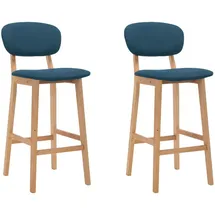 vidaXL Barhocker 2 Stk. Blau Stoff