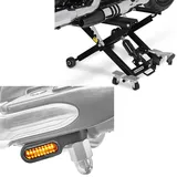 Set: Motorrad Hebebühne Midlift XL bis 500kg sw ConStands mit LED Lenkerblinker univ. XS passend für Lenker Armaturen ECE get.