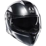 AGV Streetmodular Resia, Klapphelm - Matt Dunkelgrau/Silber/Rot - S