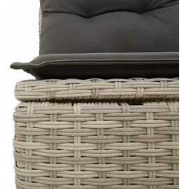 vidaXL Garten-Lounge-Set 6-tlg. hellgrau Polyrattan