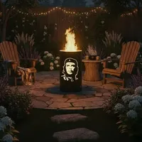 TiKo-Design Feuertonne - Lagerfeuertonne - Feuerkorb mit Che Guevara Motiv – Verleihen Sie Ihrem Garten EIN besonderes Ambiente für unvergessliche Abende mit ihren Freunden
