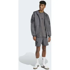 adidas Future Icons 3-Streifen Kapuzensweatjacke Herren Grau S