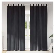 vidaXL Verdunkelungsvorhänge 2 pcs Dunkelgrau 140 x 245 cm Samt