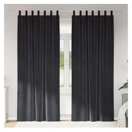 vidaXL Verdunkelungsvorhänge 2 pcs Dunkelgrau 140 x 245 cm Samt