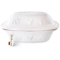 RÖMERTOPF Bräter Großer Bräter RUSTICO, für 6 Personen, Keramik (Set), antihaft weiß