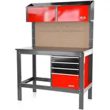 Hecht Werkbank Stahl 2091 grau 4 Schubladen