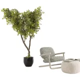 JVMöbel Moderner Stoffsessel 85 x 77 x 79 cm Grau