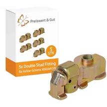 Preiswert & Gut 5x Schraubfitting für Airline-Schiene SWL 1000daN Endbeschlag Innen Zurrschiene 3/8 Schraubgewinde Airlineschiene BS 2000daN Stahl je 152g als Zurröse